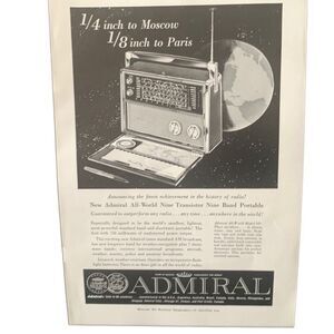 Vintage 1959 Admiral Nine Band Portable Ad Advertisement